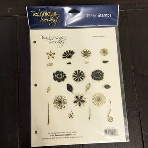 Technique Tuesday Petal Pushers 22pc Clear Stamp Set *RARE* Hard to find